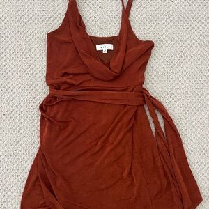 Mable Rust Cowl Neck Mini Dress